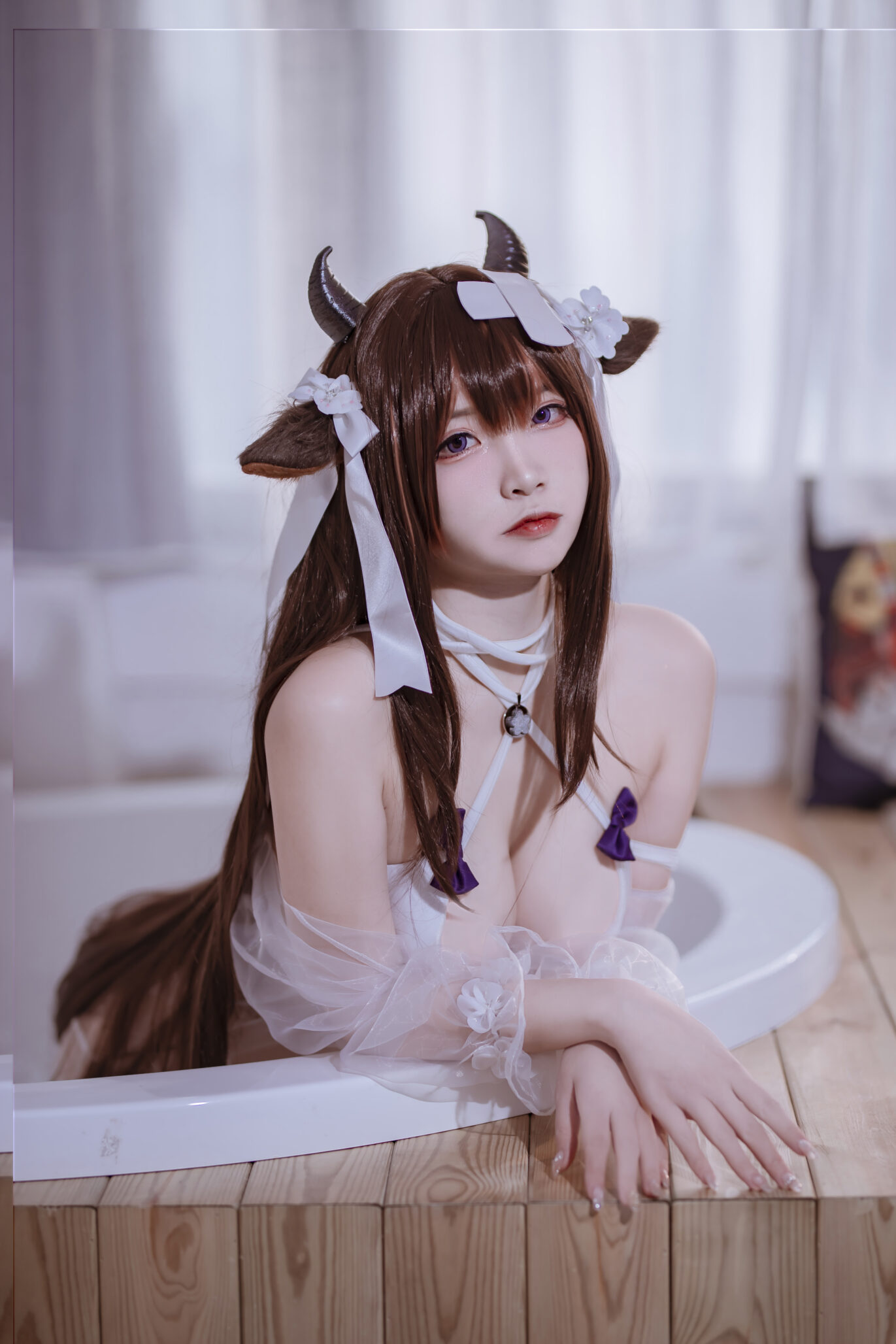 二佐Nisa 碧蓝樫野泳装美图拍