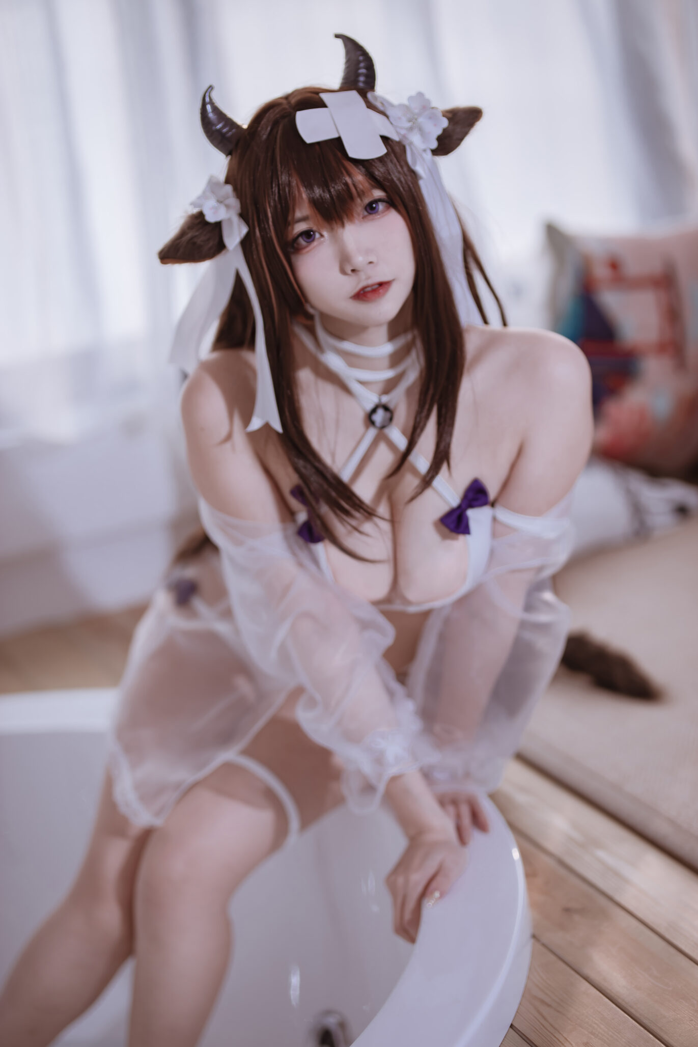 二佐Nisa 碧蓝樫野泳装美图拍