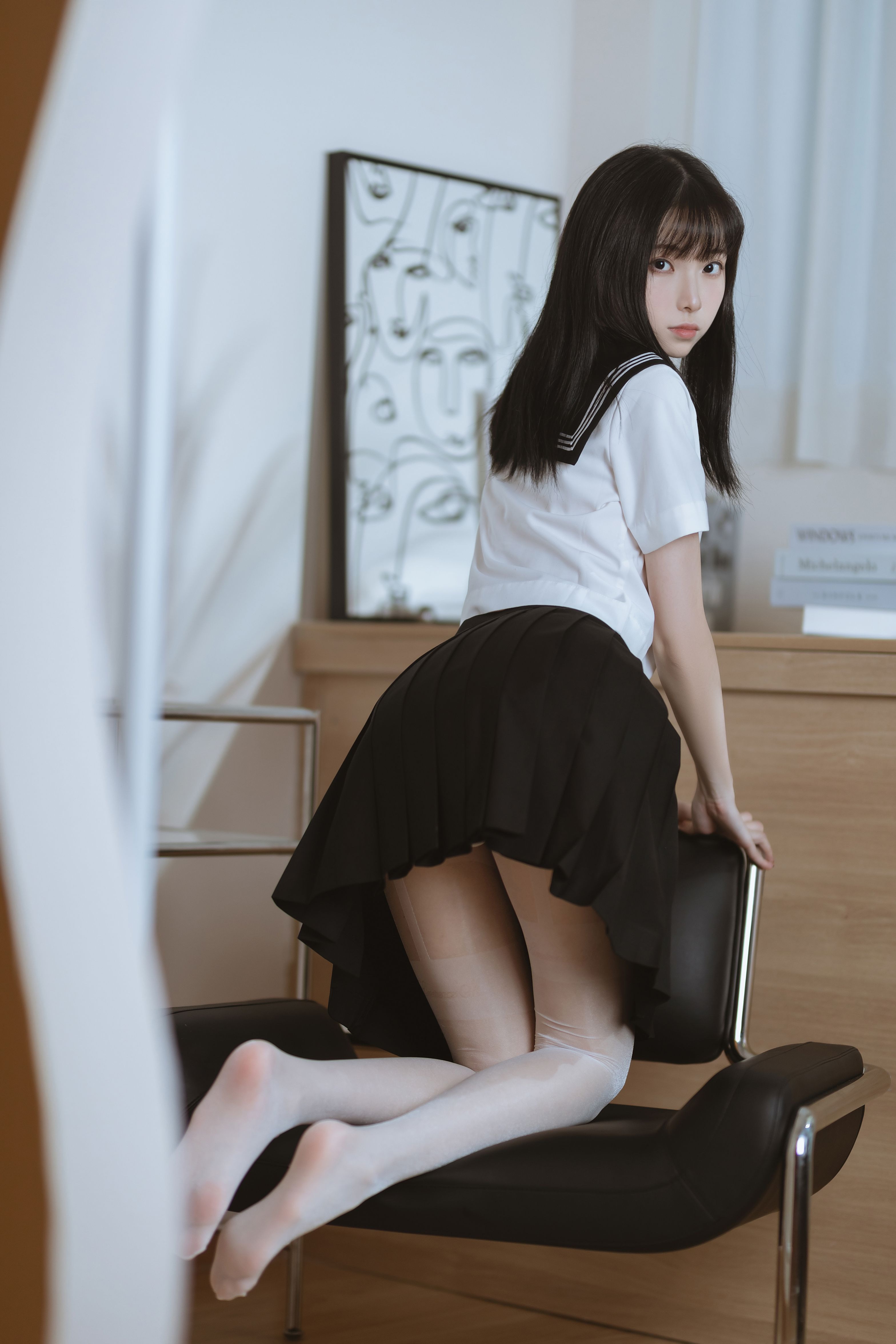 许岚LAN 白丝水手服美图拍