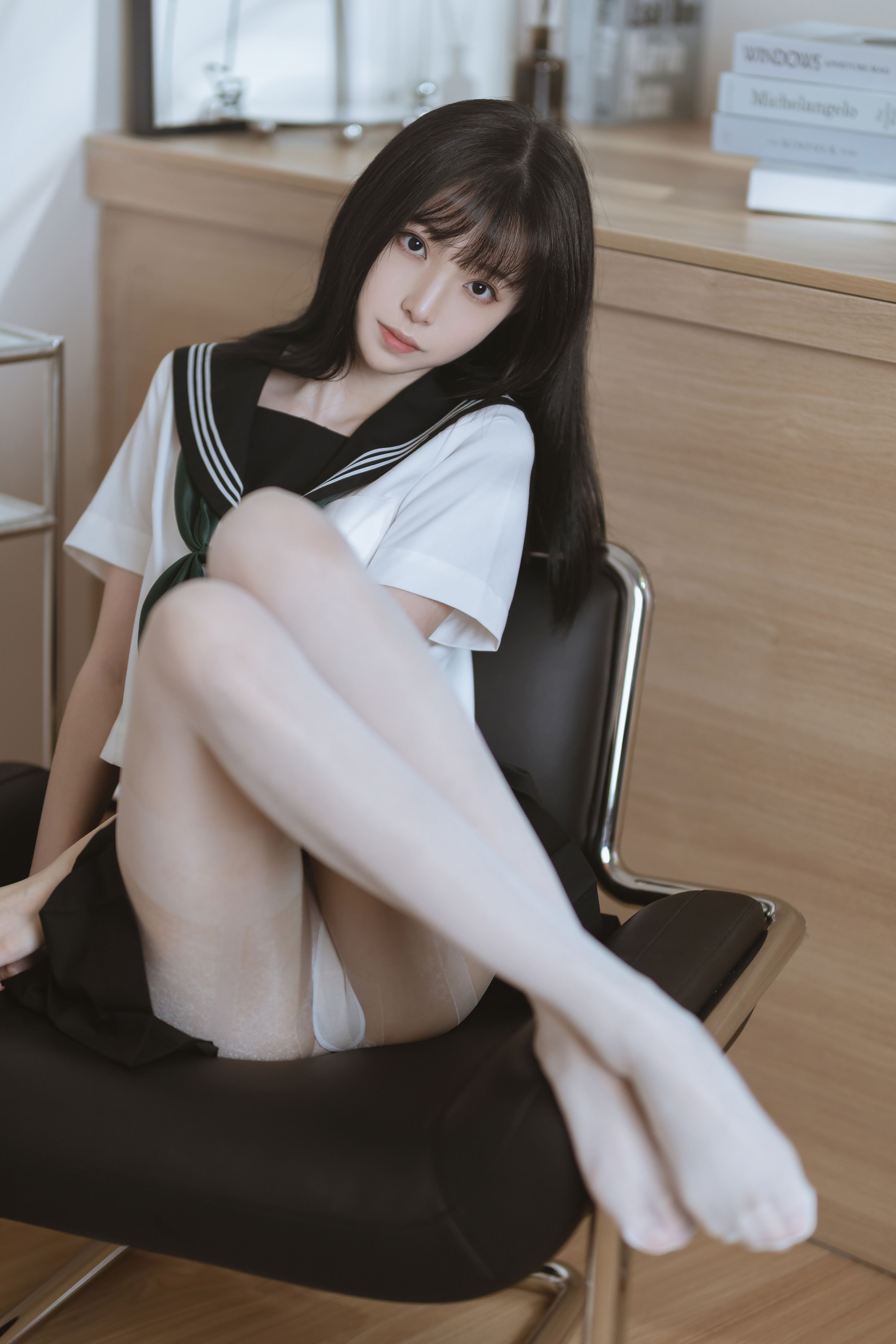 许岚LAN 白丝水手服美图拍
