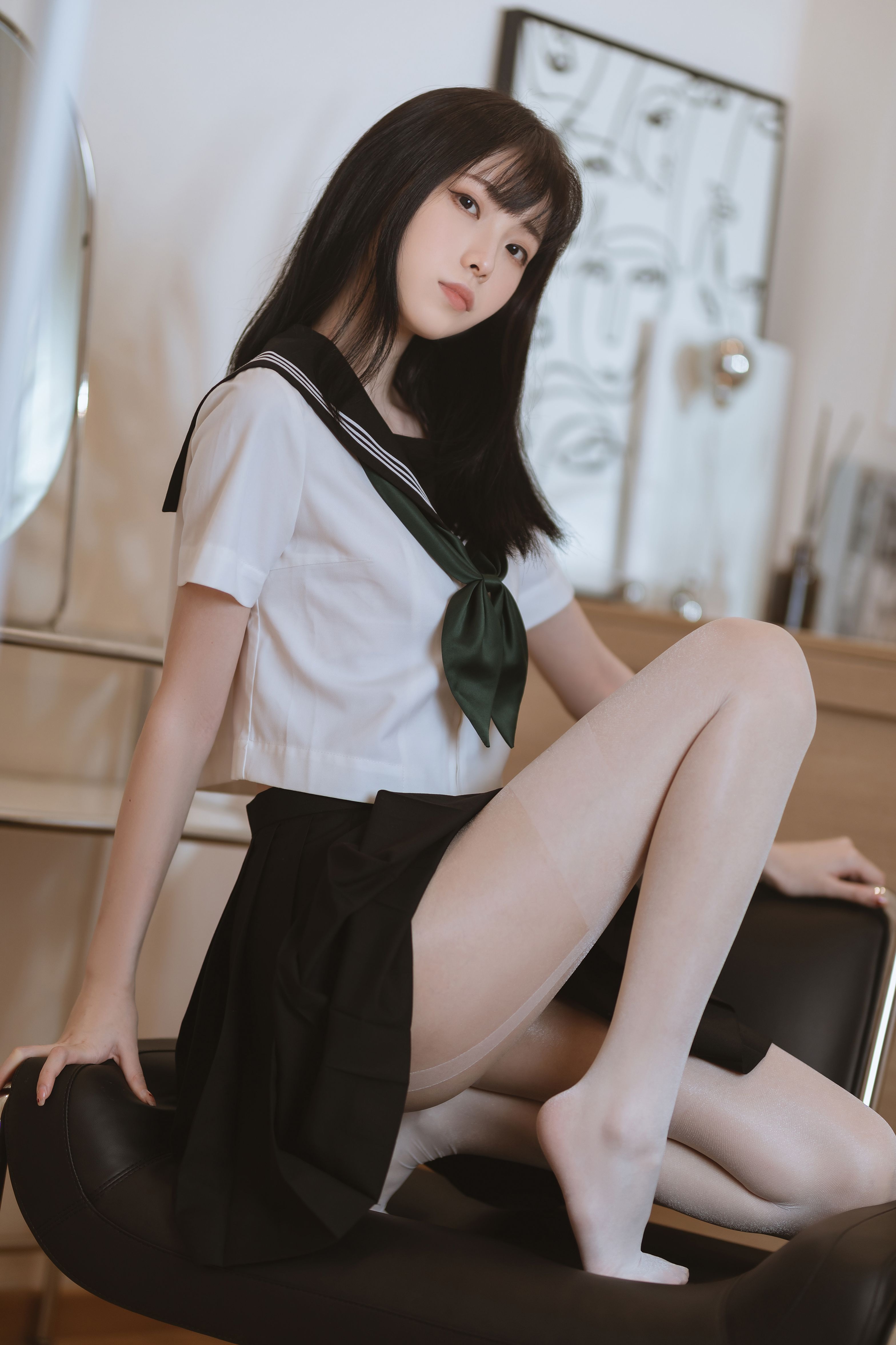 许岚LAN 白丝水手服美图拍