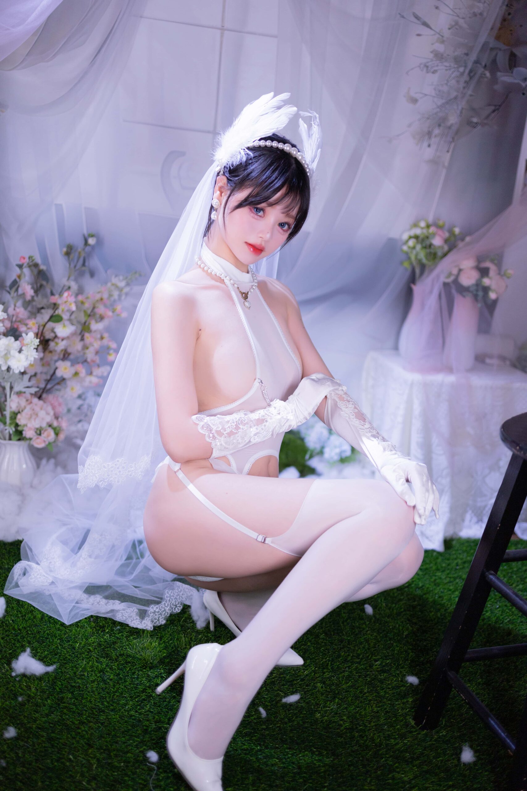 星黛鹿鹿 白丝花嫁美图拍