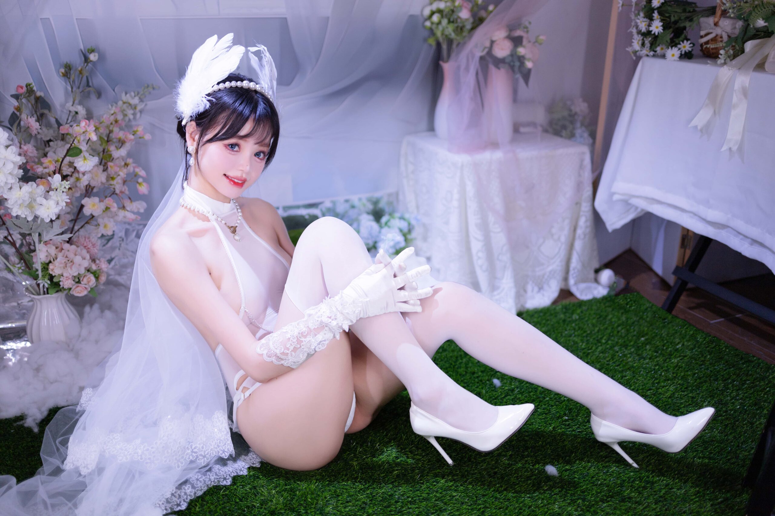 星黛鹿鹿 白丝花嫁美图拍
