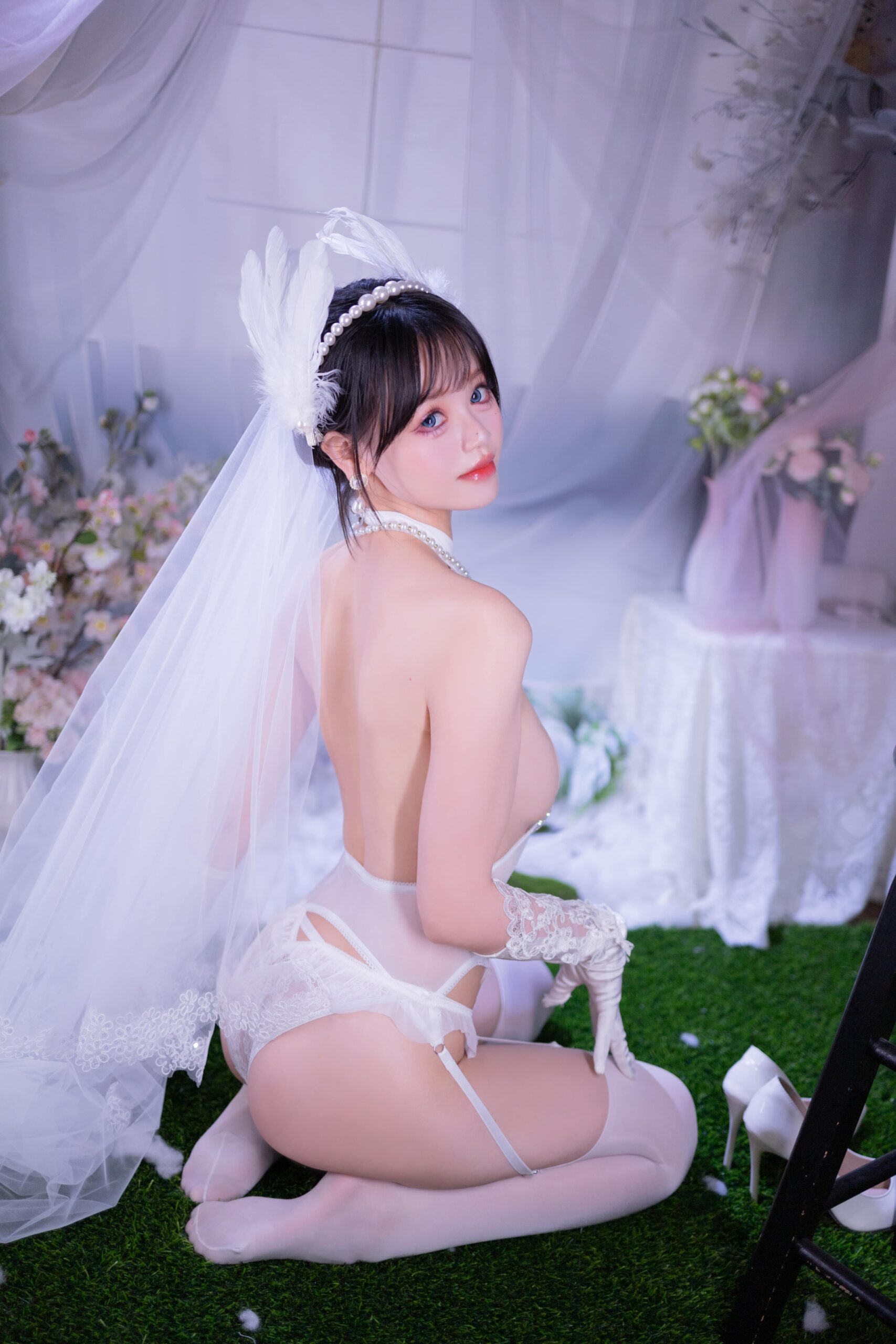 星黛鹿鹿 白丝花嫁美图拍