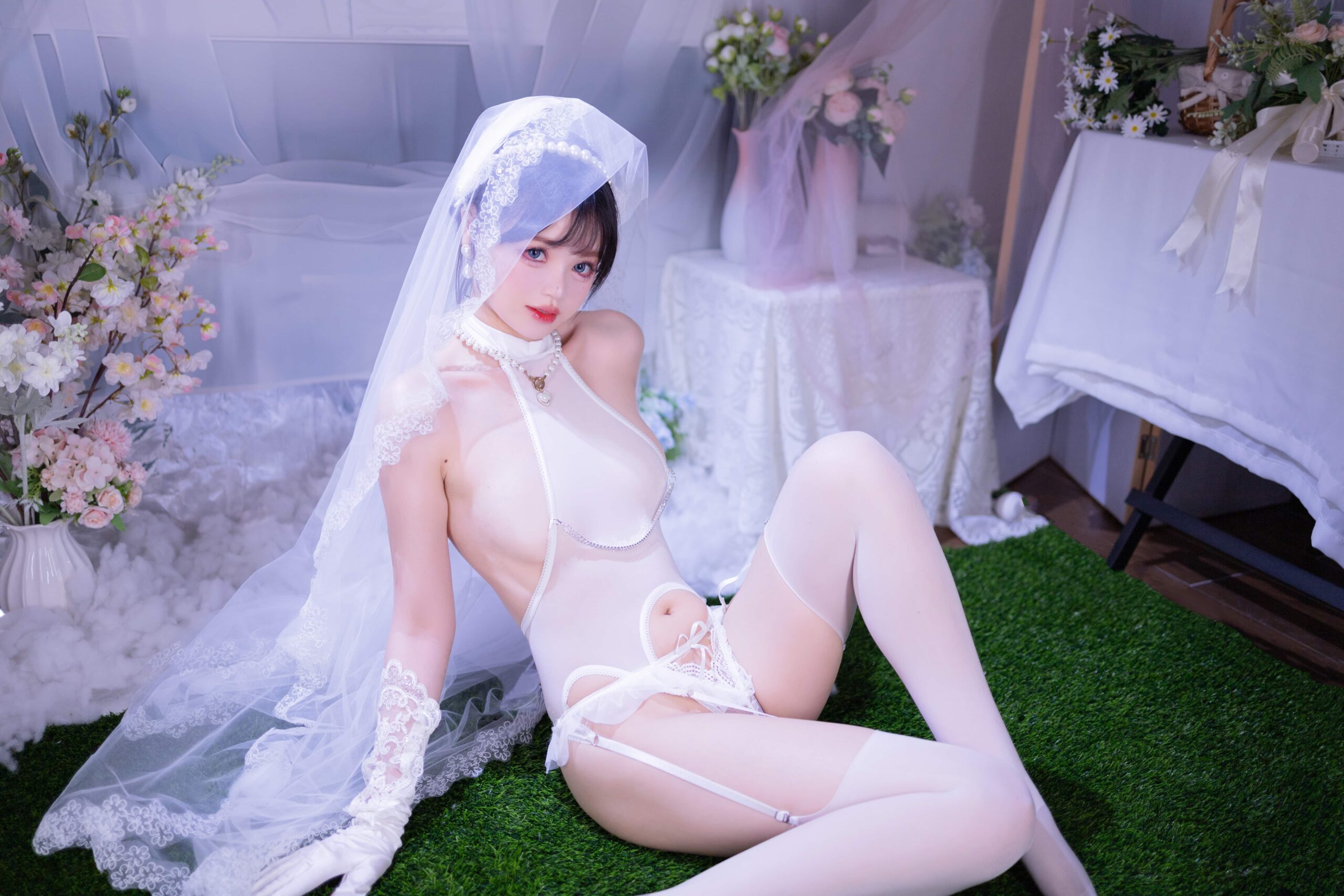 星黛鹿鹿 白丝花嫁美图拍