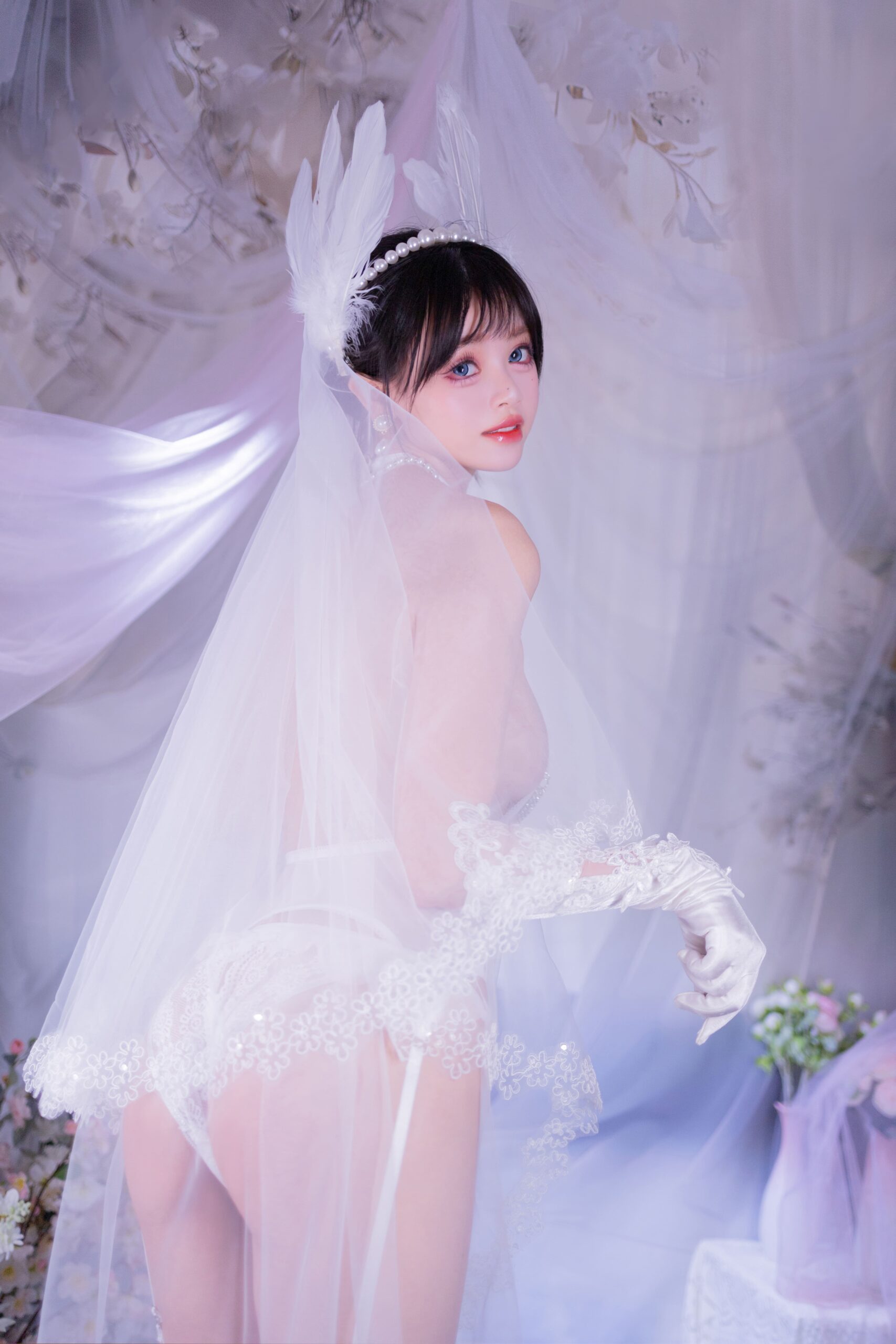 星黛鹿鹿 白丝花嫁美图拍
