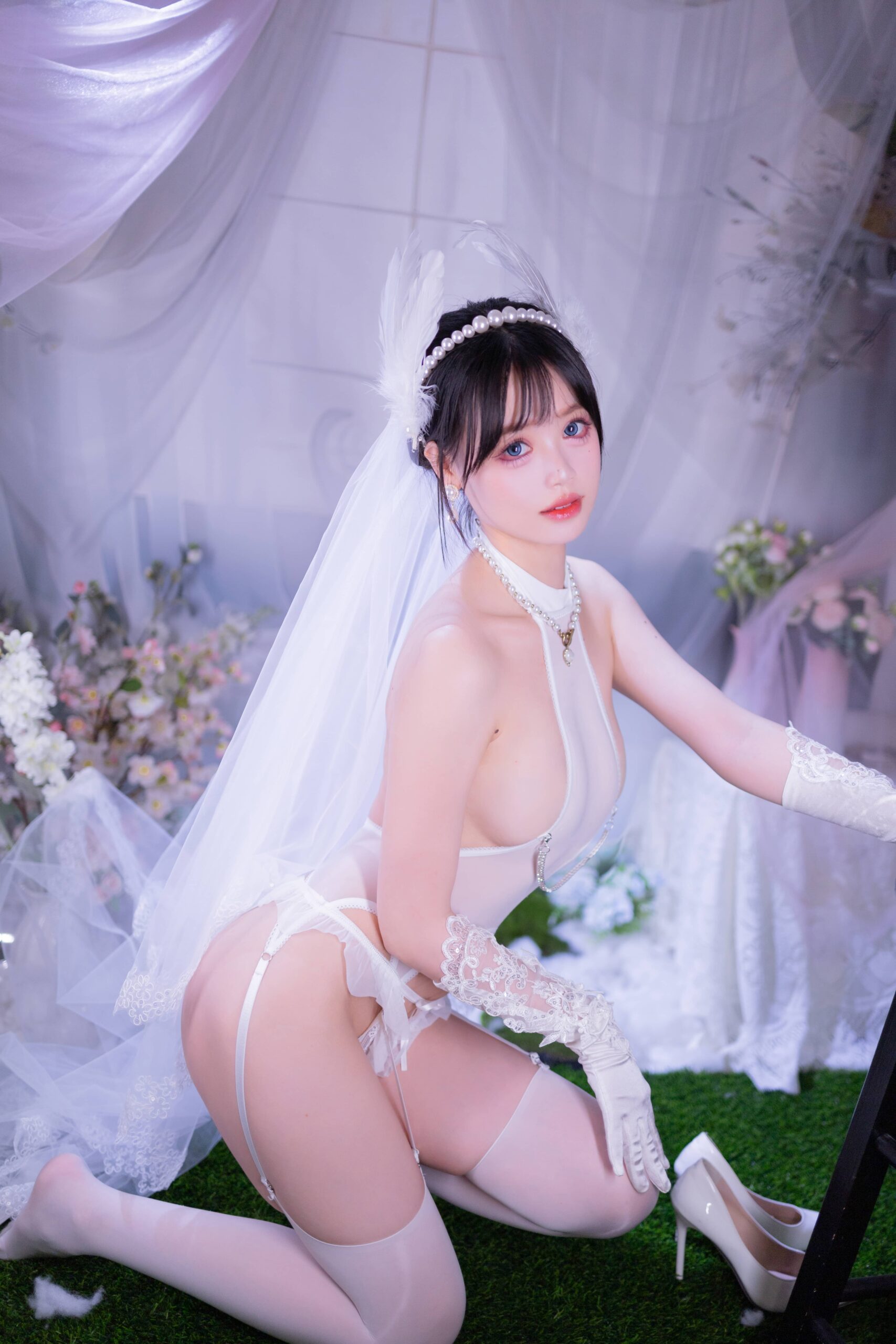 星黛鹿鹿 白丝花嫁美图拍